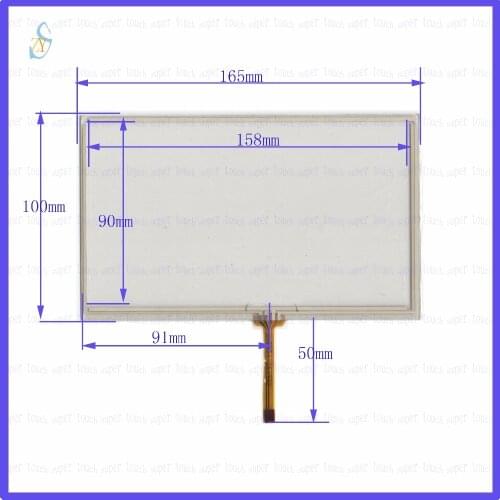 ZhiYuSun 165mm*100mm 7inch 4-wire resistive touch panel for Car DVD, 165*100 the cable from the left 91mm