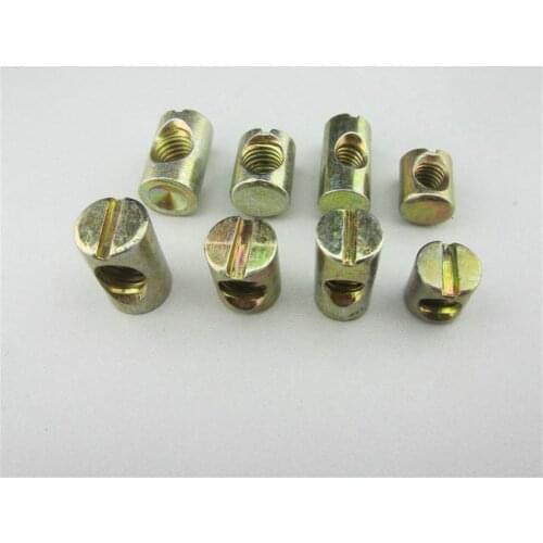 20pcs M8x15Lx11.5D M8x20Lx11.5D Bed Bolt Nut Barrel Nut Cross Dowel Beds Cots Connector Furniture Cam Lock Nut