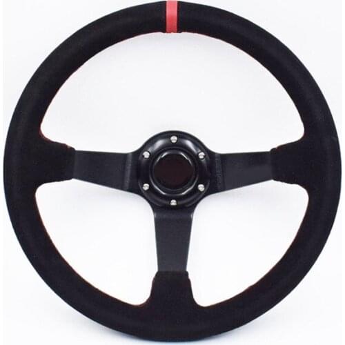 350mm Suede Leather Deep Dish Steering Wheel Fit for Nissan