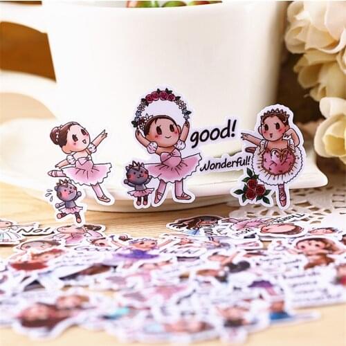38 pcs Beautiful cute Ballet girl student paper sticker decoration DIY diary scrapbooking label sticker kawaii stationery