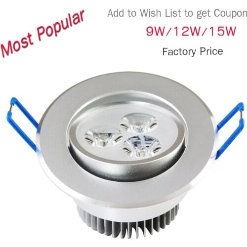 9W 12W 15W 21W Non Dimmable AC85-265V Spot luminaria lampada LED Recessed Ceiling Lamp Downlight LED Down Lights for indoor home