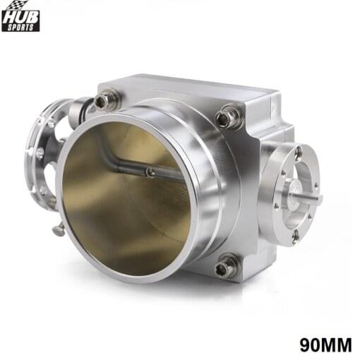 90MM CNC Aluminum High Flow Air Intake Manifold Engine Throttle Body HU-TB90