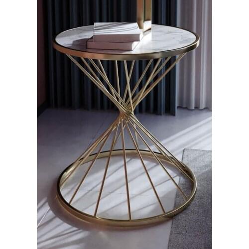 Net red creative round small coffee table simple marble sofa side bedside table light luxury corner table