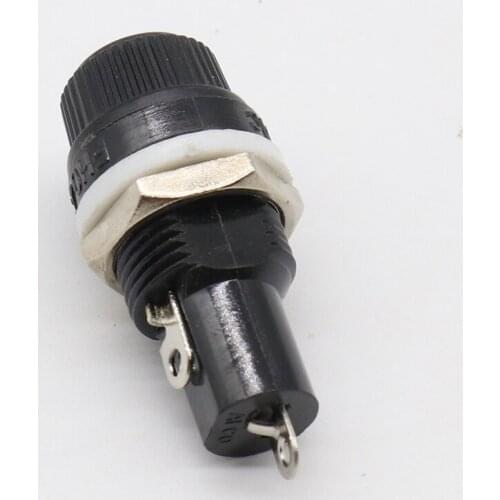 5pcs/lot 5*20mm glass fuse holders 5x20 black insurance tube socket fuse holder for 5*20 insurance Panel Mount Fuse Holder