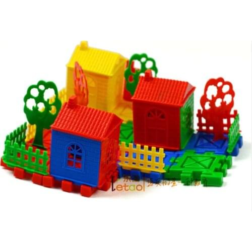 Kindergarten Desktop Inserted Building Blocks Irregular Shape House Early Childhood Educational Toys