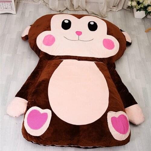 Fancytrader 230cm X 170cm Huge Cartoon Monkey Sleeping Bag Plush Soft Animal Beanbag Bed Tatami 4 Sizes