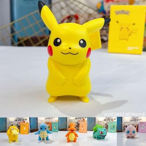 6 Styles Pokemon Pikachu Charmander Psyduck Squirtle Jigglypuff Bulbasaur Bulbasaur Anime Figures Toys Model Kawaii Kids Gift