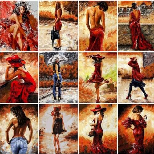 GATYZTORY Paint By Numbers For Adults Children HandPainted Oil Painting Beauty Girl Picture Paint Unique Gift Home Decoration
