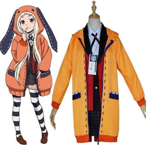 Amine Kakegurui Cosplay Costume Gambler Runa Yomozuki Coat Girls Uniform Clothes Halloween Role Play Disfraz for Women Ladies