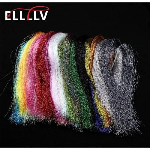 4 Packs Jig Hook Lure Making Material Twisted Flashabou Holographic Tinsel Fly Fishing Tying Crystal Flash