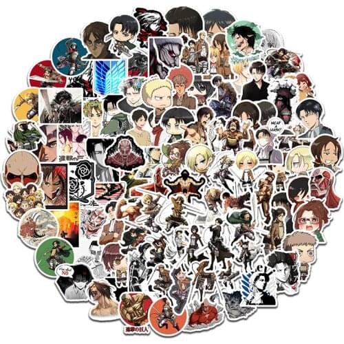 100Pcs Attacking Giants Sticker Waterproof Suitcase Bike Motorcycle Helmet Car Styling Accessories Stickers