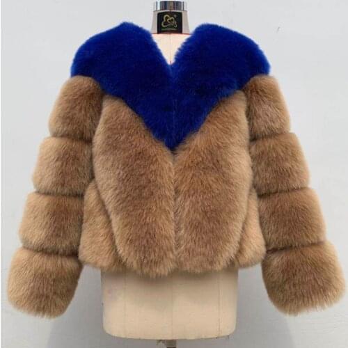 New fashion brand hit color faux fur coats female Thicker warm Fox Fur coat мех great quality plus size fox fur coats wq2119