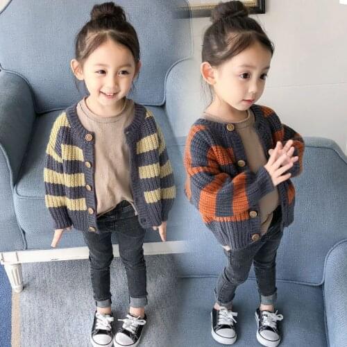 New Knitting Coat Winter Warm Girls Kids Toddler Teens Tops Clothes Children Cute Long Sleeve Outwear Single-Breasted Cardigan