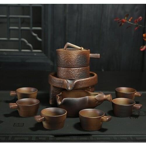 New Cool Style Dehua Genuine Kung Fu Tea Set Ceramic Semi Automatic Celadon Teapot Teaset Dragon Kettle 9~11pcs/set