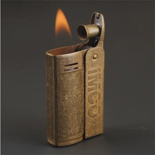 Genuine IMCO Lighter Vintage Copper Kerosene Lighters Retro Flame Petrol Lighter Novelty Gadget Original Oil gasoline Fire Gift