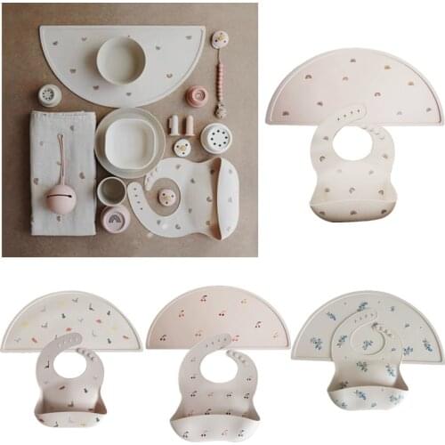 XXFE New Kitchen Placemat Cartoon Pattern Baby Kids Placemat Silicone Dining Table Mat Pad Heat Resistance Dishes Tableware