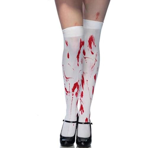 Festive Funny Scary Skeleton Socks Females Halloween Bloody Carnival Stocking Western Style Delicate Gothic Cosplay LolitaSocks