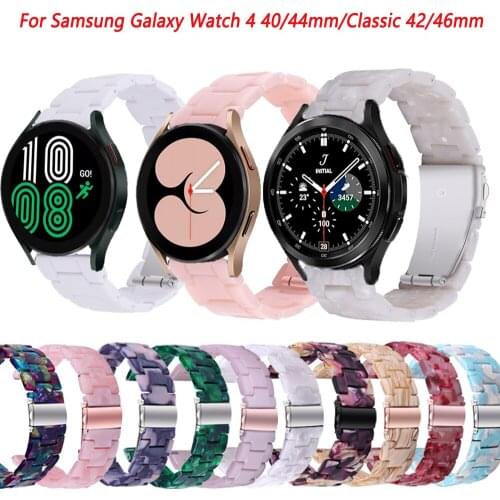 Resin Strap Accessories For Samsung Galaxy Watch 4 40/44mm/Classic 42/46mm Band Belt Active/2 40/44mm Transparent Wristband