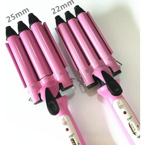 Rizadores De Cabello The National General Voltage Of Professional Hair Waves Of Ceramic Curling Iron 3 Barrels Of Wave Of Curly