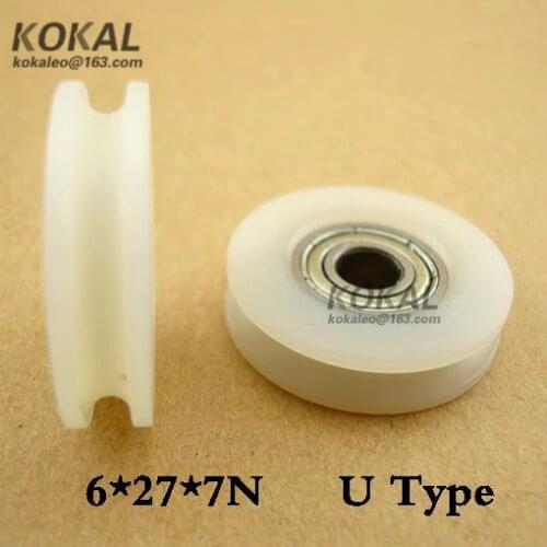 [U0627-7N]Low noise high quality NYLON Ball Bearing roller wheel for carving machines 6*27*7
