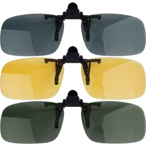 Driving Night Vision Clip-on Flip-up Lens Sunglasses Cool Eyewear Clip On Lens Anti-UV 400 Unisex for Women & Men