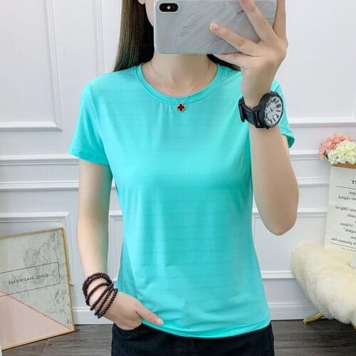 Xia Binggan skin-friendly quick-drying t-shirt womens breathable four-way stretch quick-drying short-sleeved half-sleeved sport