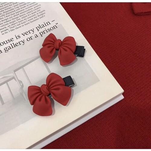 2Pcs/Lot Red Bow Hair Clips Cute Girls Hairpin Baby Hair Clip Lovely Headwear Accessories