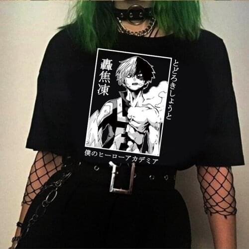 Shoto Todoroki My Hero Academia Women T-Shirts Casual Harajuku Anime T Shirt Men Clothing