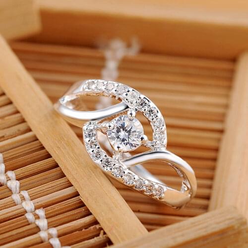 925 Sterling Silver Shiny Zircon Rings For Women Fashion Wedding Party Gifts Girl student Charm high quality Jewelry