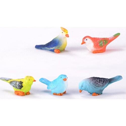 1pc Mini Resin Birds Figurines Micro Landscape Bonsai Ornaments Decorative Miniature Gift for Kids