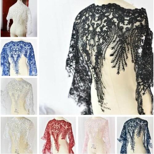 1 Yard Sequins Ivory White Pink Black Blue Lace Fabric Flower Venise Venice Lace Trim Applique Sewing Craft for Wedding Dec 60cm