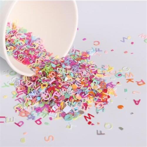 10g Ultrathin 5MM Mixed Letter Shape Sequins Nail DIY Glitter Paillettes Laser PET Lentejuelas Nails Art Manicure Accessories