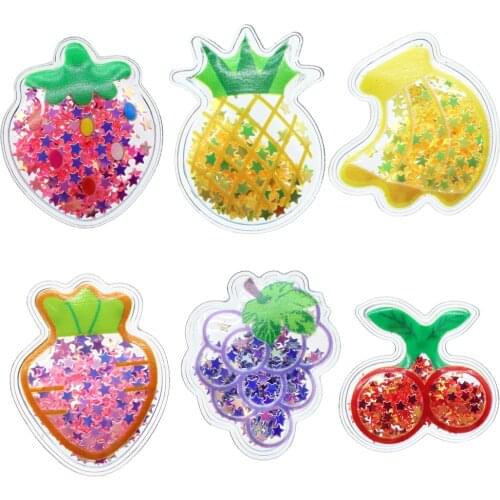 10Pcs Fruit Cloud Shape Transparent Qucksand Shaker Sequins DIY Make Hair Clip Accessories Phone Decoration,10Yc11023