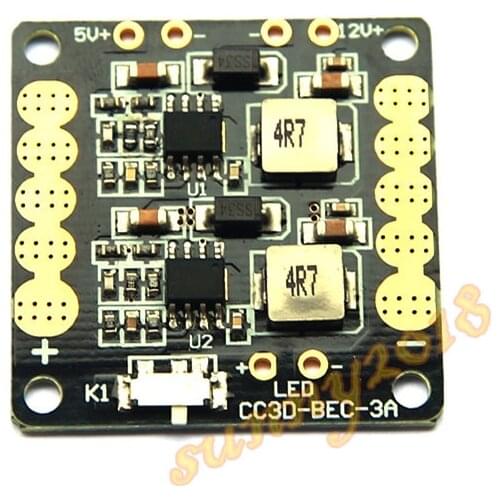 2016 Newest CC3D Flight Controller Power Distribution Board with 5V/12V BEC Output LED Switch for FPV RC 250 Across Quadcopter