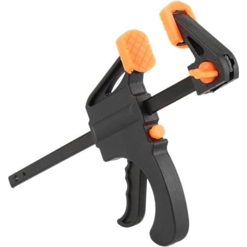 4 Inch 1pcs Woodworking Bar F Clamp Clip Hard Grip Quick Ratchet Release DIY Carpentry Hand Vise Heavy Duty Wood Working Tool