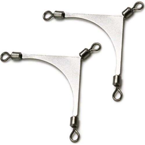 5pcs 3 Way swivel connectors fork points line metal hooks fishing Jig Head Swivels tackle fishing supplies accessories fishhooks