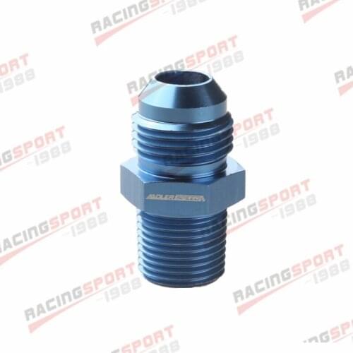 8AN AN8 To 3/8'' NPT Straight Adapter Pipe Thread To AN8 Fitting Blue