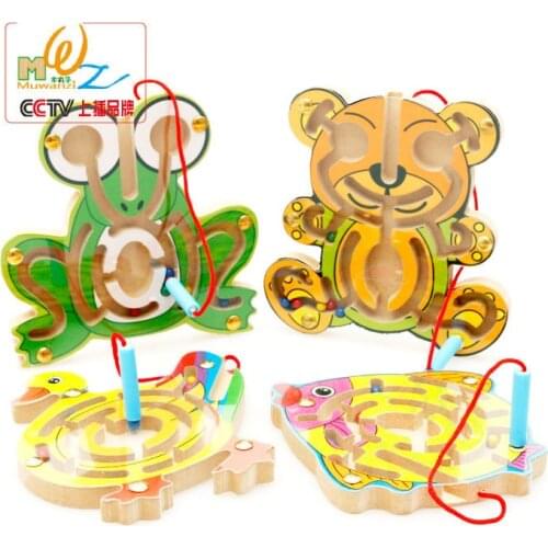 Free Shipping Magnetic Maze Series Intellectual Game Small Pen Labyrinth Montessori Early Learning Aids Children Educational Toy