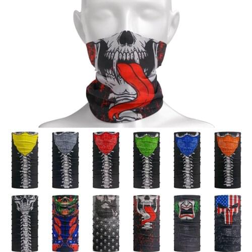 Skull Design Series Scarf Variety Tube Half Face Mask Halloween Headband Bandana Headwear Bicycle Locomotive Culture Headscarf