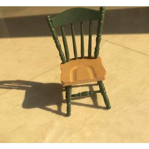 G05-X5075 children baby gift Toy 1:12 Dollhouse mini Furniture Miniature rement DIY Green chair 1pcs