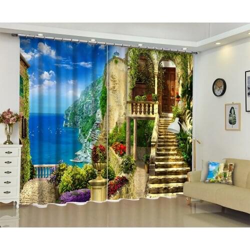 European Landscape Blackout Curtain Living Room kids Bedroom hotel Drapes Cortian Sunshade Window Curtain 3D Curtains pillowcase
