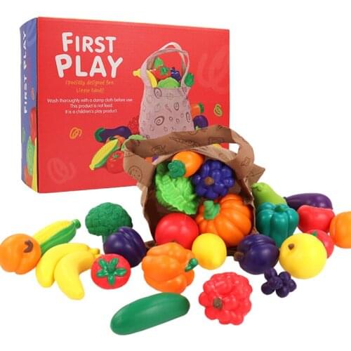 Montessori Pretend Kitchen Toy Simulation Fruit And Vegetable Color Cognitive Housewares Kitchen Puzzle Game Toys For Children