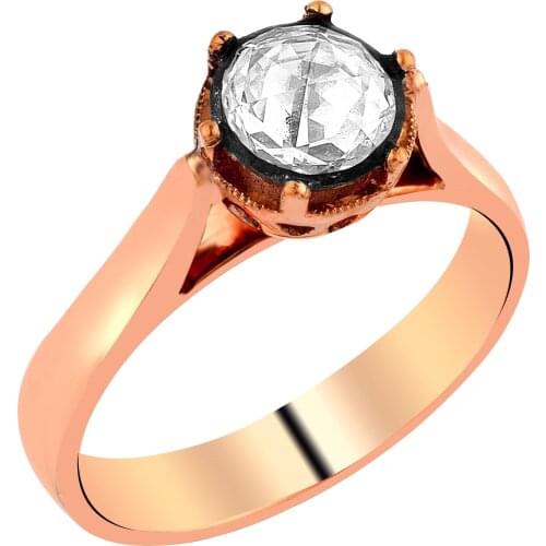 14K Gold Natural Diamond Solitaire Ring EY3351-12