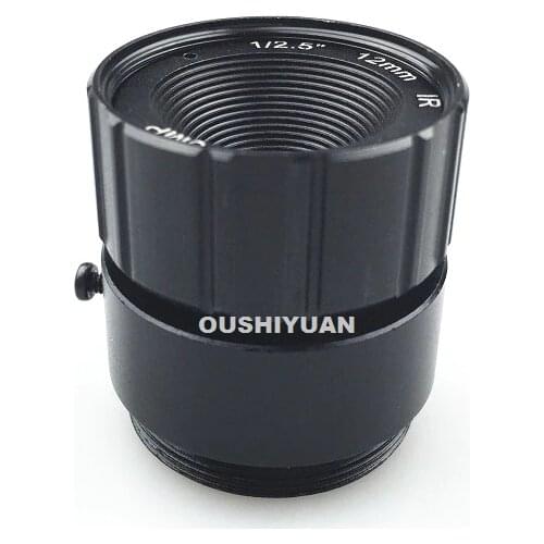 CCTV 1/2.5" F1:1.2 Fixed Iris IR 12mm 3.0MP Optional CS Mount Lens For CCTV Camera
