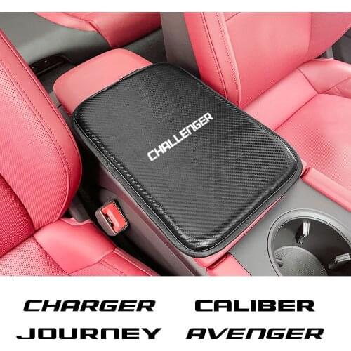 Leather Car Armrest Mat Cover For Dodge Charger Caliber Challenger Journey Avenger Caravan Nitro Auto Accessories Protective Pad