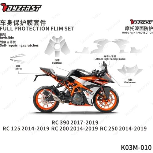 Motorcycle Sticker Decals Kit RC390 RC125 RC200 RC250 Fuel Oil Tank Pads Accessories Para Moto Protection Film Set