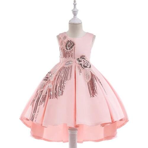 2020 Princess Dress For Girls Party Dress Kids 4-10 Years Old Trailing Tassel Sequins Costume For Kids Evening Party Girls Dress