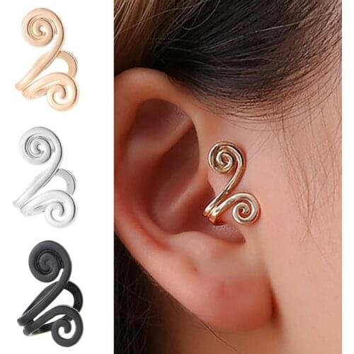 New Fashion Swirls Ear Cuff Earrings For Women Girls Trendy Simple Fake Piercing Clip Earrings Clip on Earrings Fashion Jewelry