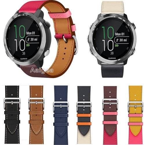 Fashion Genuine Leather Watch Band Strap for Garmin Forerunner 645 Music Colorful Replacement Wrist band strap for 20mm Watch
