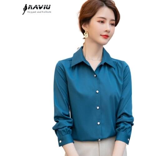 Long Sleeve Shirt Women Summer New Spring Chiffion Professional Formal Fashion Temperament Slim Blouses Office Ladies Work Tops